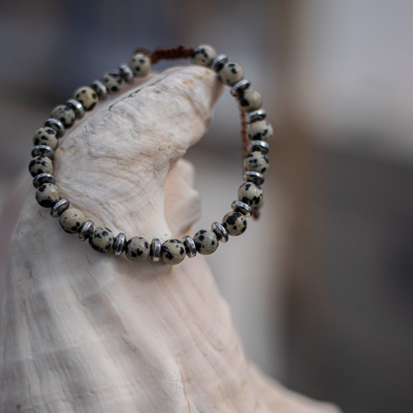 Dalmatian Jasper Bracelet - Art Anna MacrameBracelet