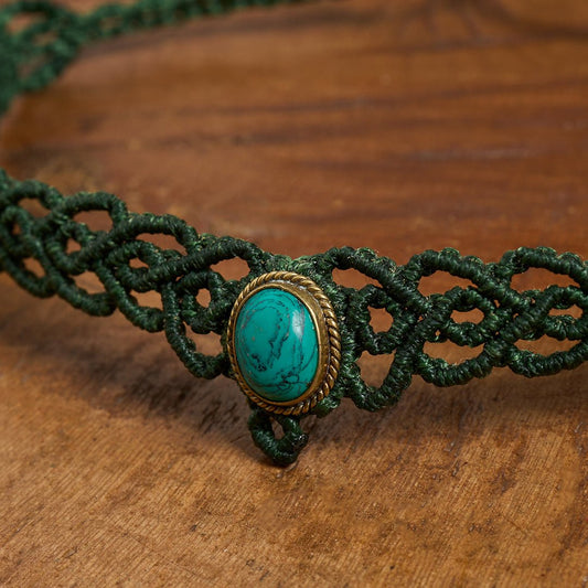 Indy Choker Green - Art Anna MacrameNecklaces