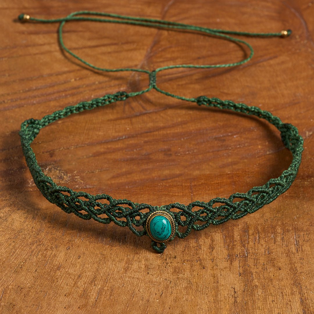 Indy Choker Green - Art Anna MacrameNecklaces