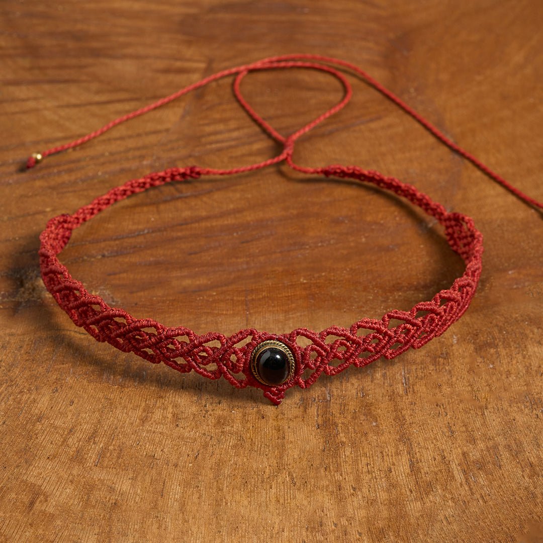 Indy Choker Red - Art Anna MacrameNecklaces