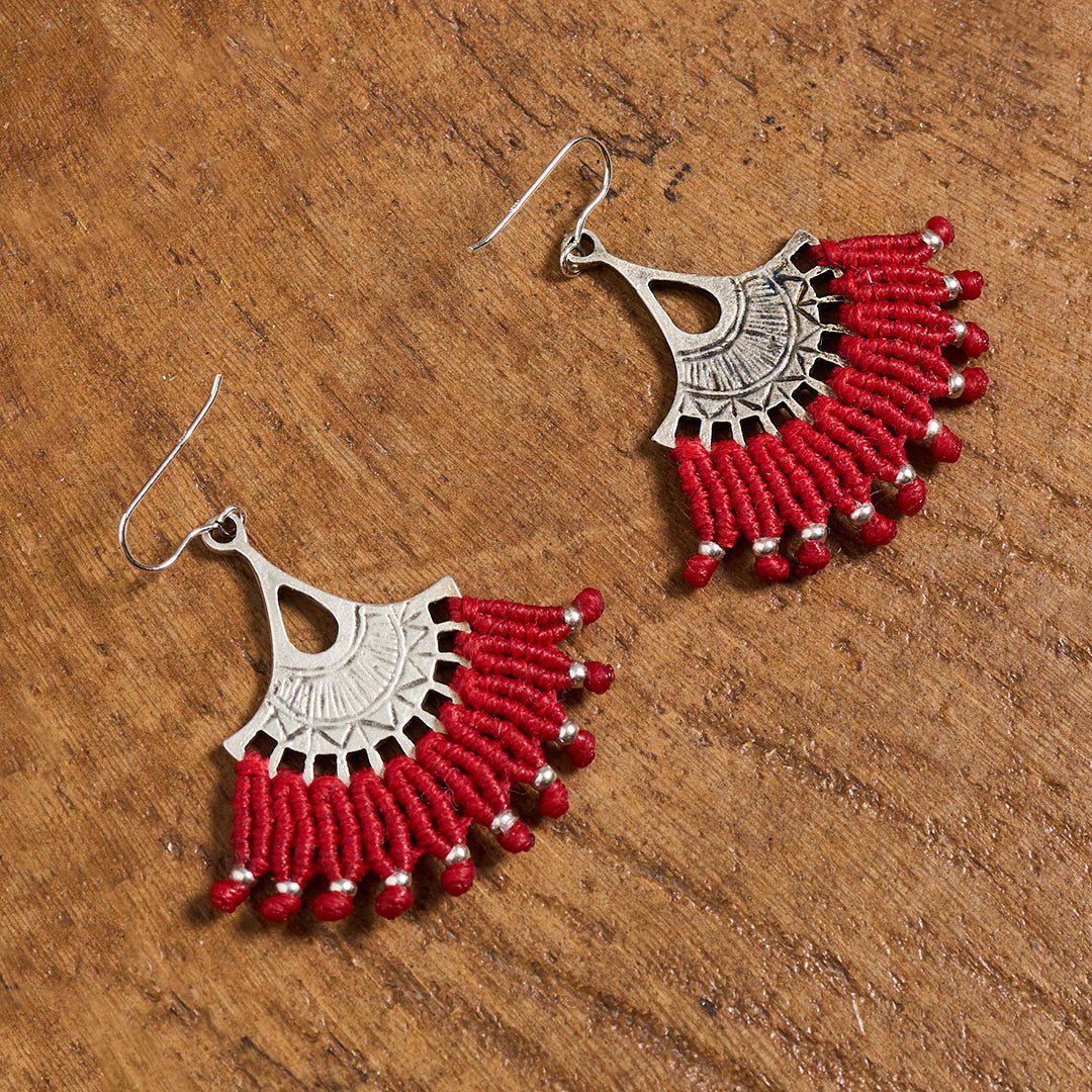 Kiki Red Earring - Art Anna MacrameEarrings