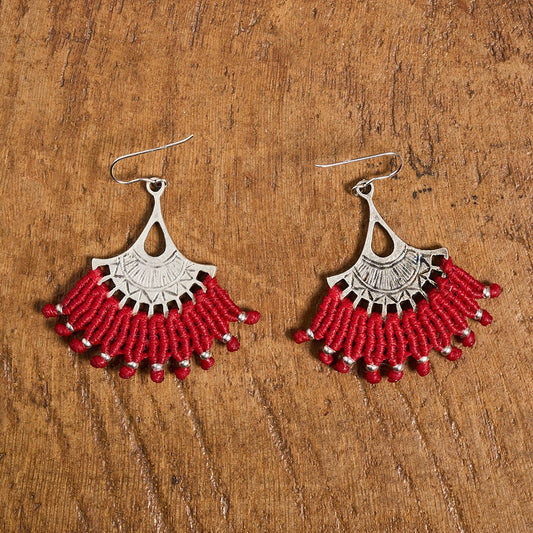 Kiki Red Earring - Art Anna MacrameEarrings