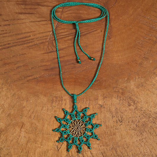 Maya Madala Green Pentant - Art Anna MacramePendant