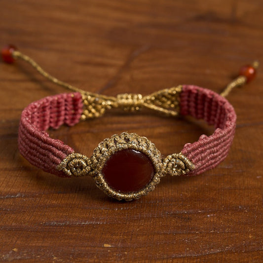Nandia Carnelian - Cuff Bracelet - Art Anna MacrameCuff Bracelet