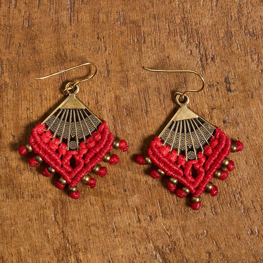 Nik Red Earring - Art Anna MacrameEarrings