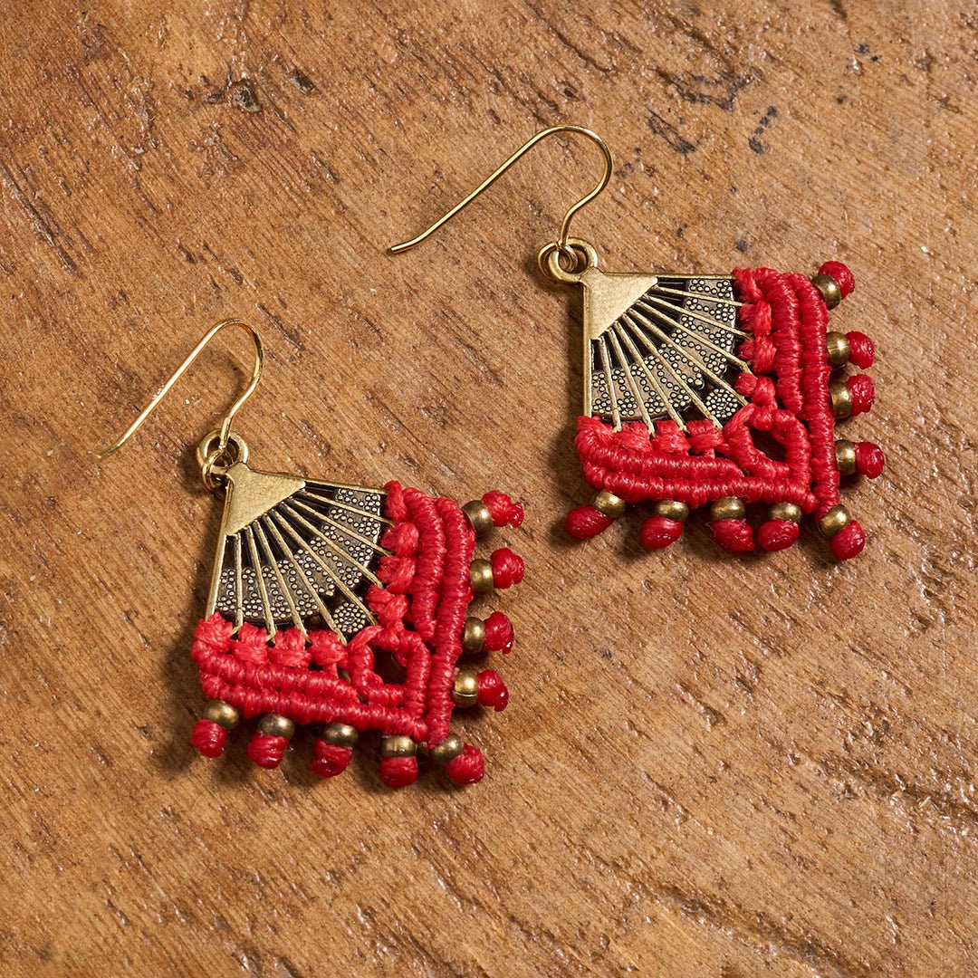 Nik Red Earring - Art Anna MacrameEarrings