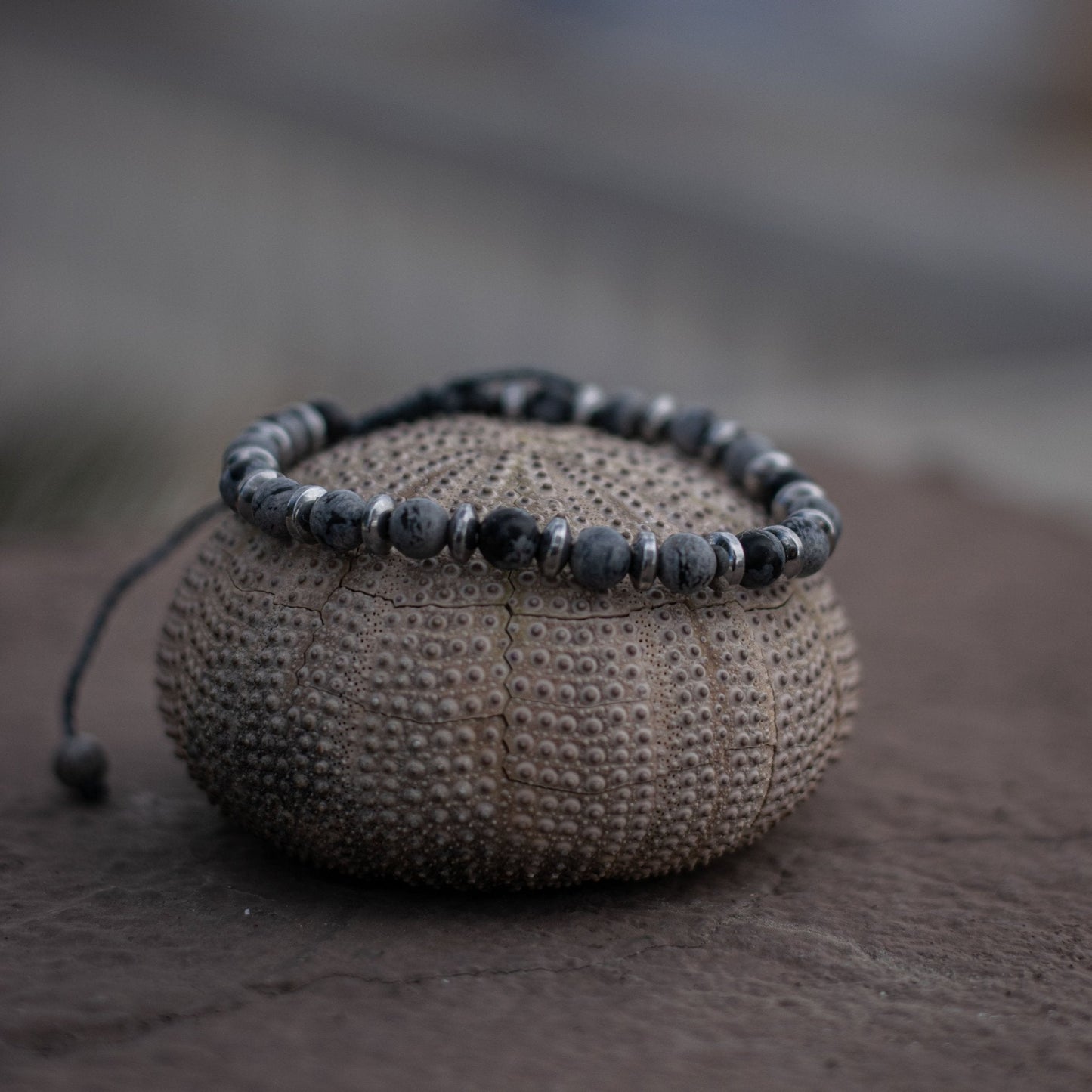 Onyx Snowflaks Bracelet - Art Anna MacrameBracelet