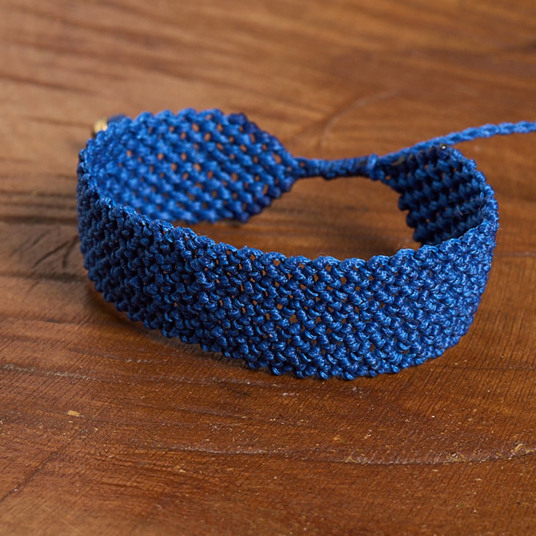 Pinelopi Dark Bleu - Cuff Bracelet - Art Anna Macrame