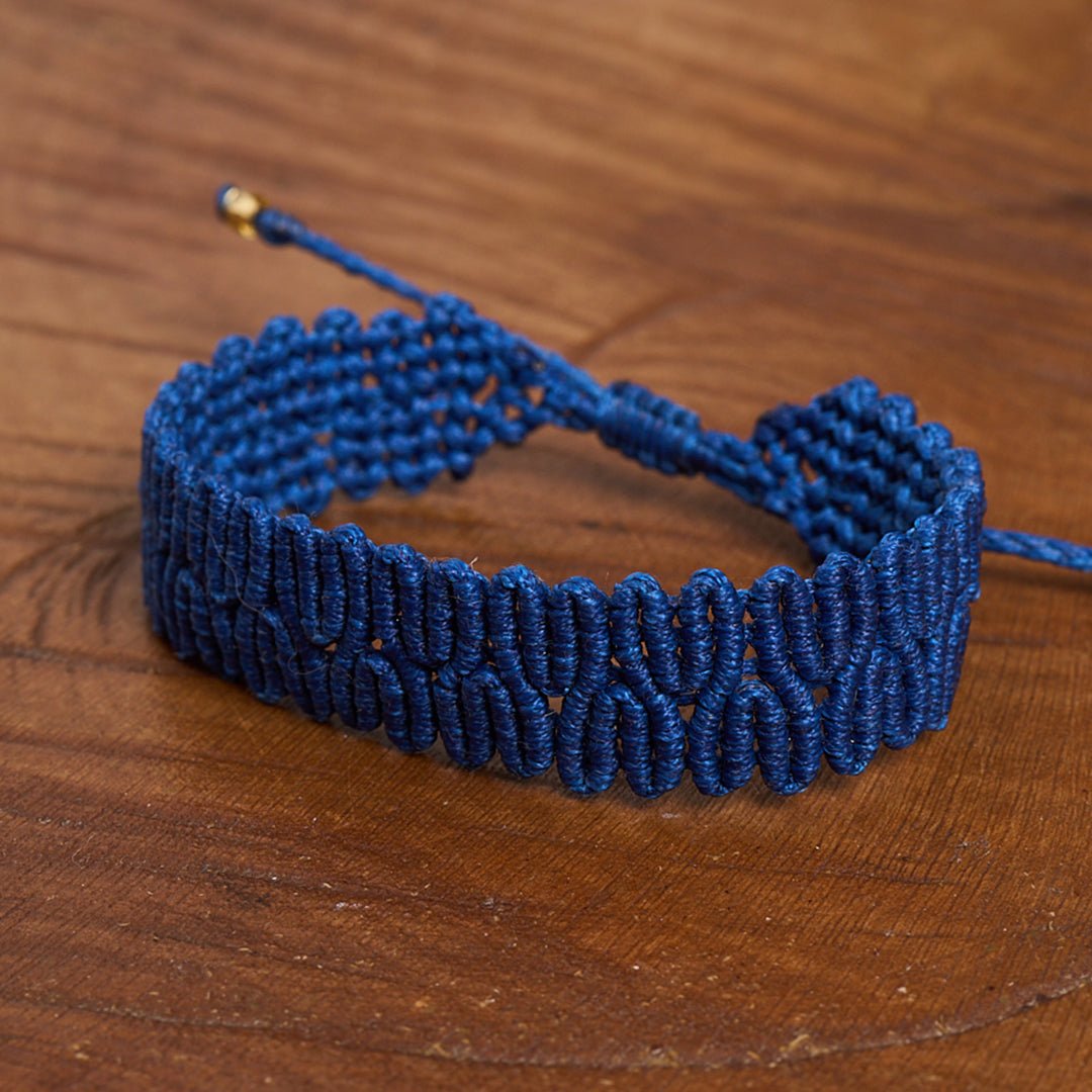 Tea - Dark Bleu Thread Cuff Bracelet - Art Anna MacrameCuff Bracelet
