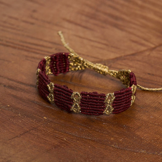Wine Cuf - Art Anna MacrameBracelet