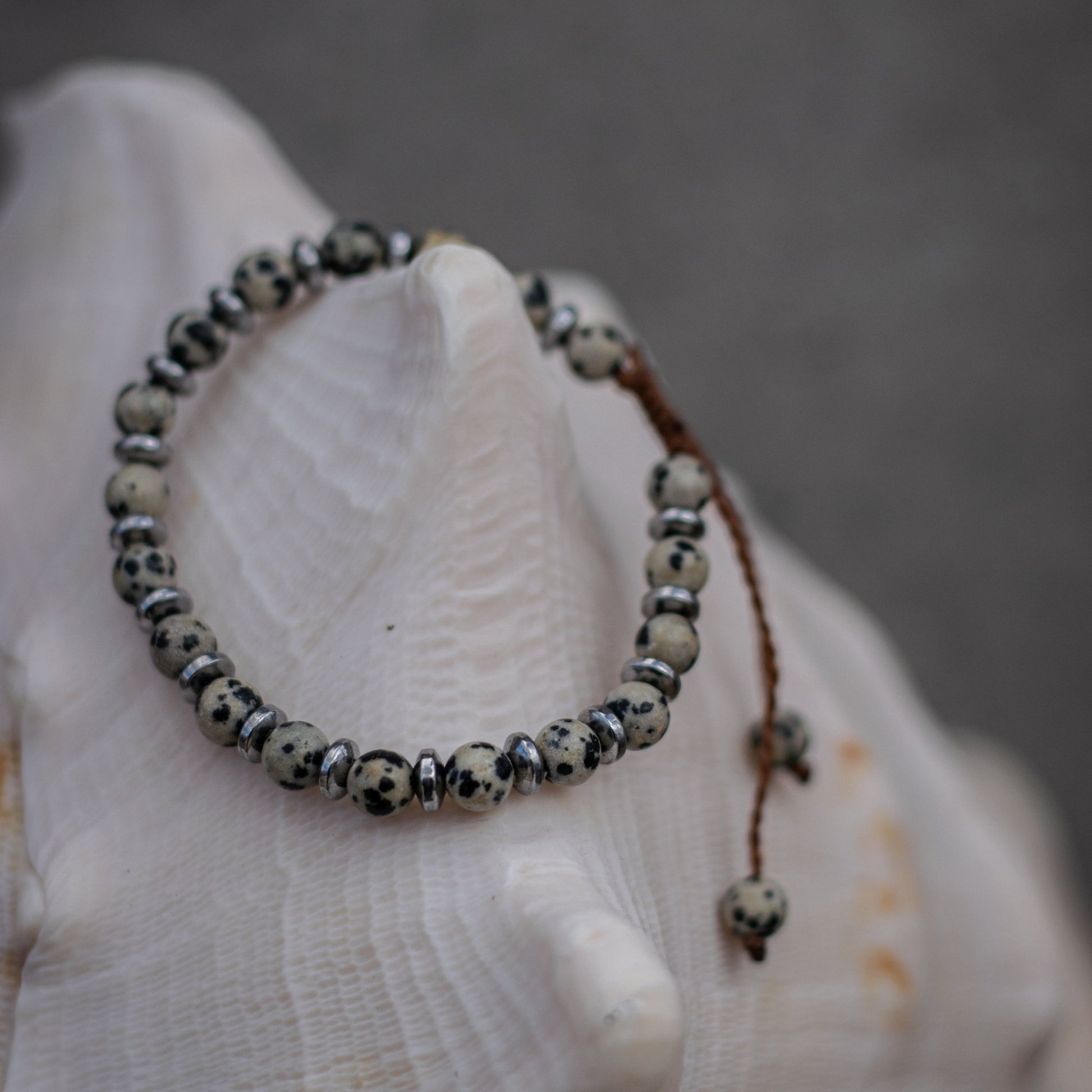 Dalmatian Jasper Bracelet - Art Anna MacrameBracelet