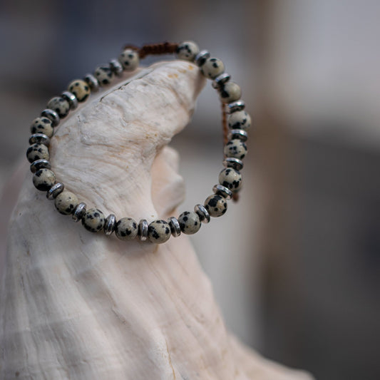 Dalmatian Jasper Bracelet - Art Anna MacrameBracelet