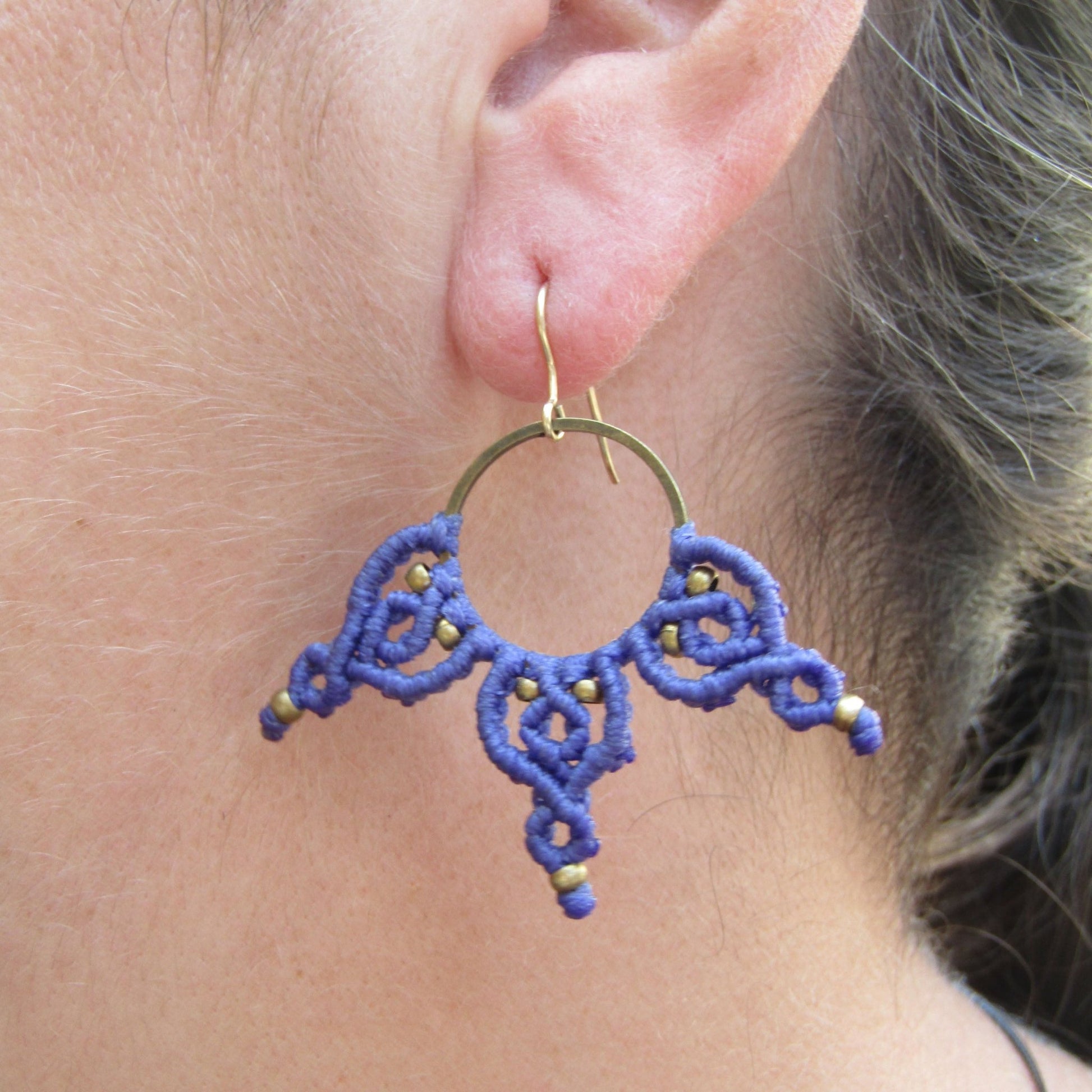 Indigo Lace - Art Anna MacrameEarrings