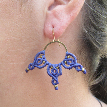 Indigo Lace - Art Anna MacrameEarrings