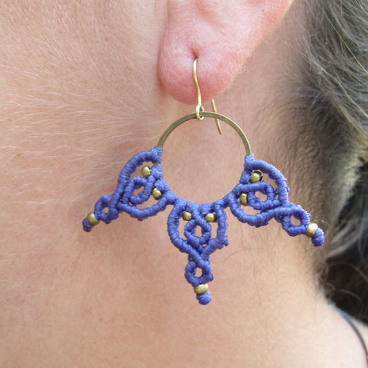 Indigo Lace - Art Anna MacrameEarrings