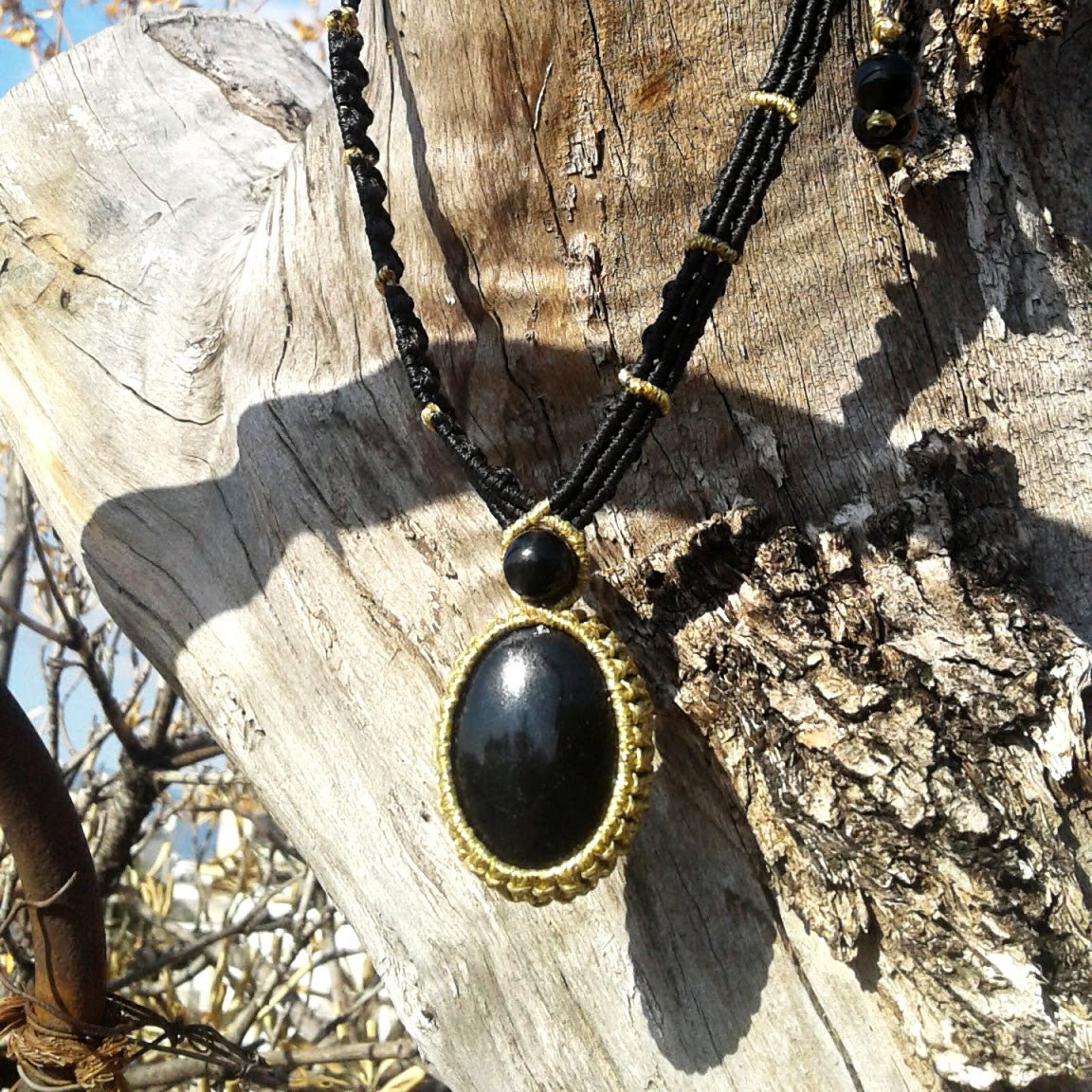 Obsidian Night - Art Anna MacrameNecklaces