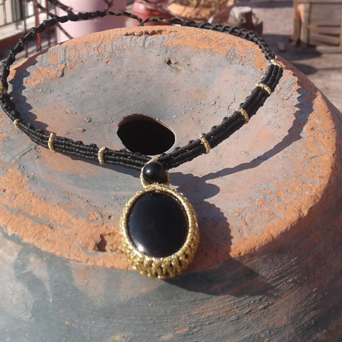 Obsidian Night - Art Anna MacrameNecklaces