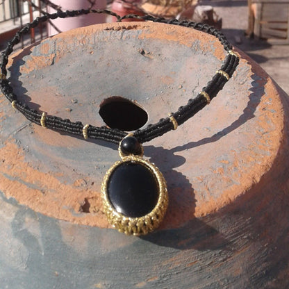 Obsidian Night - Art Anna MacrameNecklaces