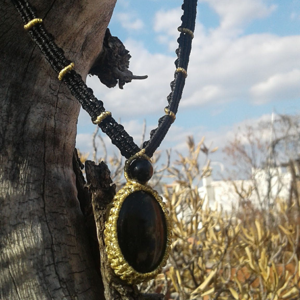 Obsidian Night - Art Anna MacrameNecklaces