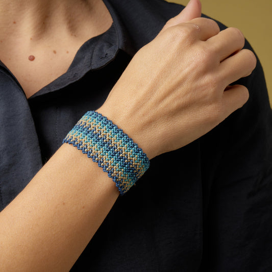 Ocean Wave - Art Anna MacrameCuff Bracelet