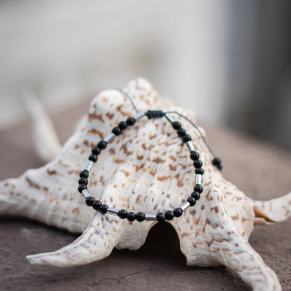 Onyx Hematite - Art Anna MacrameBracelet