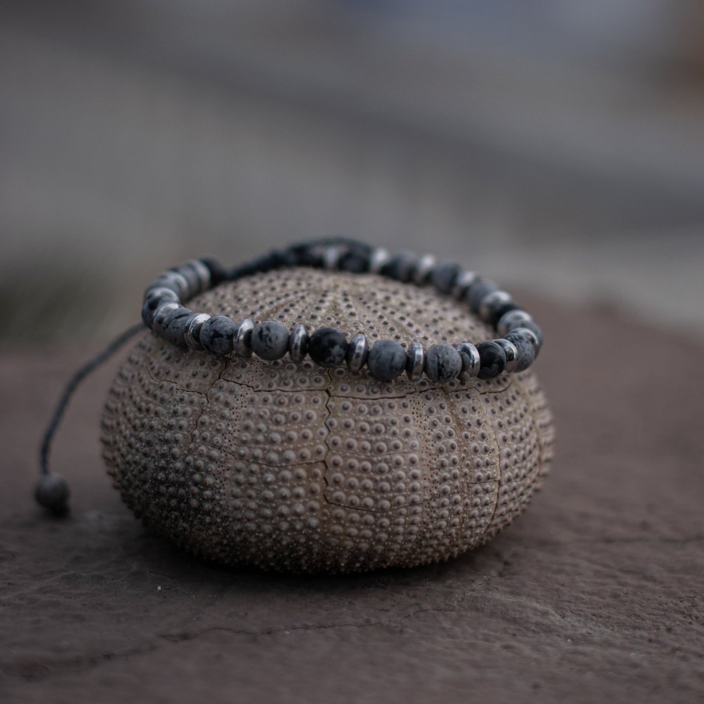 Onyx Snowflaks Bracelet - Art Anna MacrameBracelet