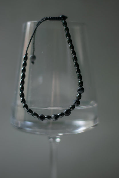 Onyx Snowflaks Bracelet - Art Anna MacrameBracelet