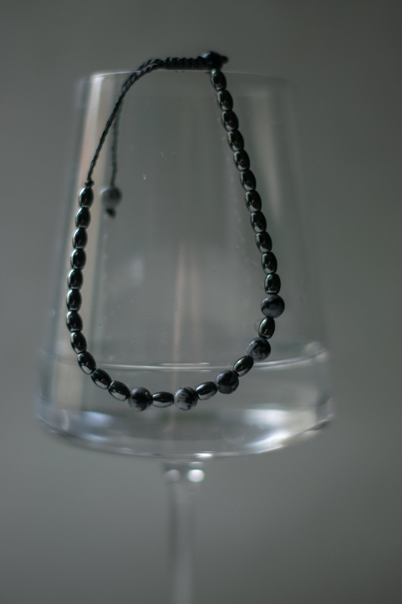 Onyx Snowflaks Bracelet - Art Anna MacrameBracelet