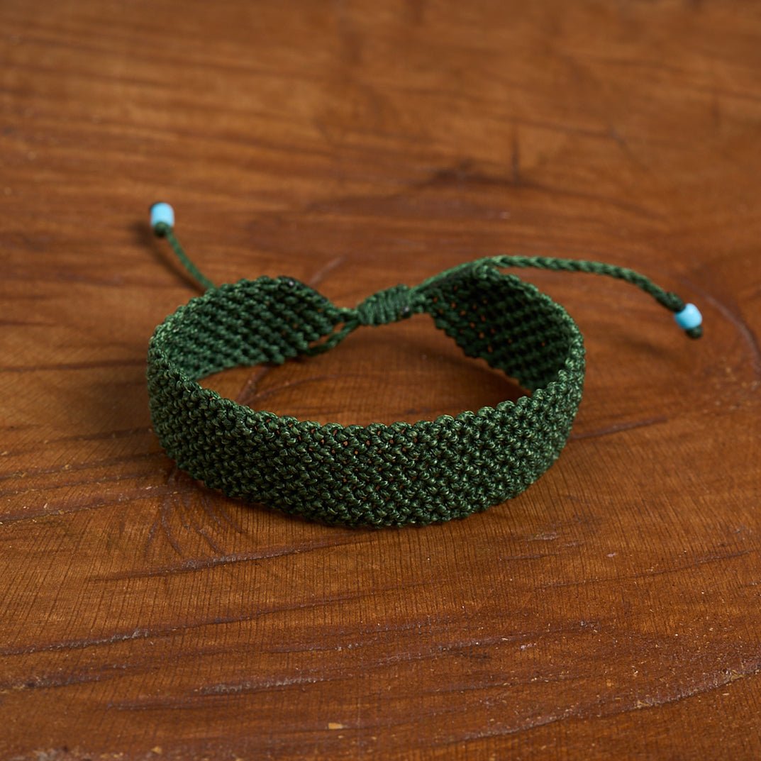 Pinelopi Dark Green Adjustable Cuff Bracelet - Art Anna Macrame
