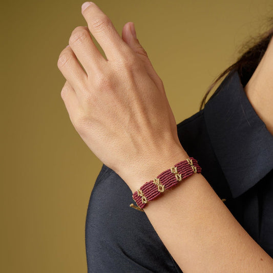 Wine Cuf - Art Anna MacrameBracelet